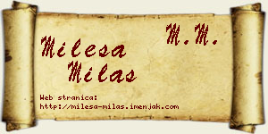 Milesa Milaš vizit kartica